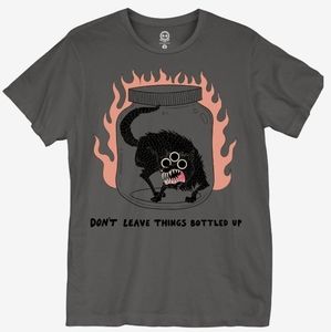 Wolf Cat Eye Bottled Up Kawaii Demon Tee Shirt New L Tags art graphic Hot Topic